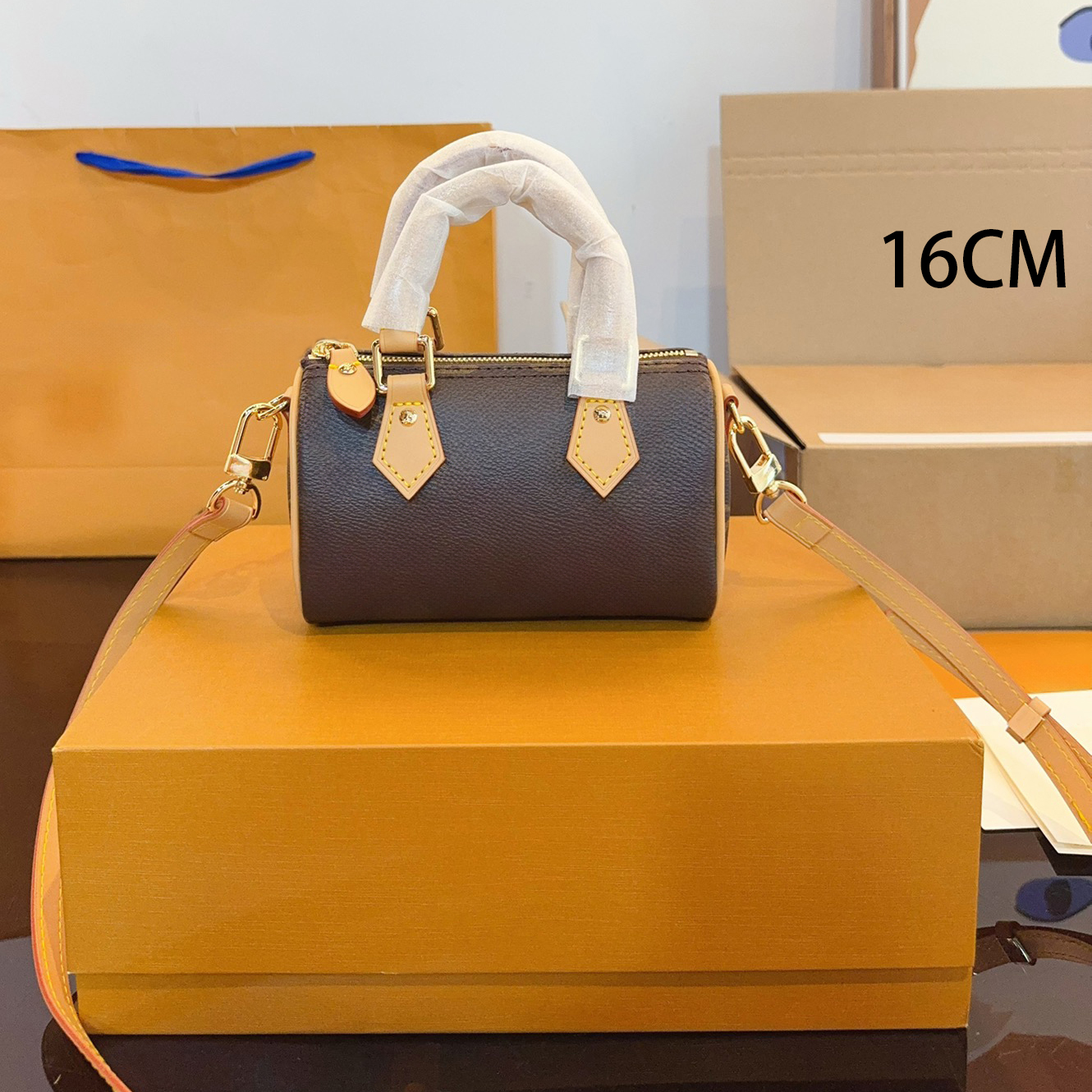 Shoulder Bags Top Designer Mini 16cm Shoulder Bag Women Leather Denim Crossbody Luxury Brand Embossed Tote Purse Handbag Clutch 16cm