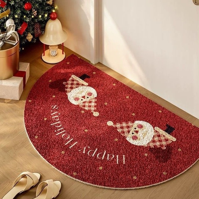 Floor Mat for Doors Durable Cartoon Christmas Easy To Maintain Can Be Cut Wear-resistant Anti Slip Floor Mat Home Use