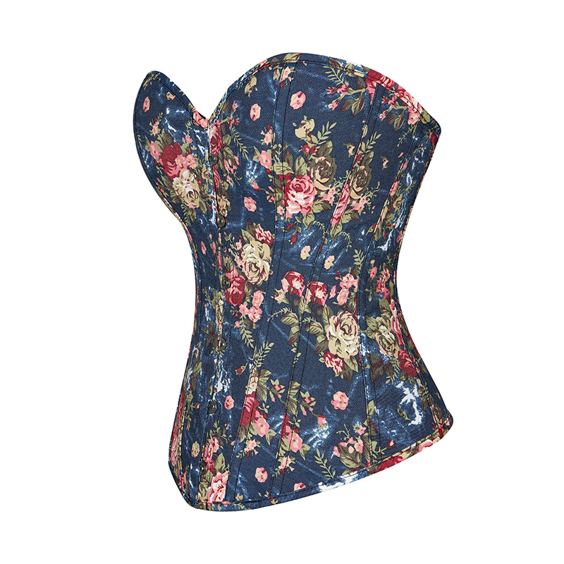 Sexy Lingerie Gothic Corset Steampunk Floral Fantasy Burlesque Denim Corsets Corset