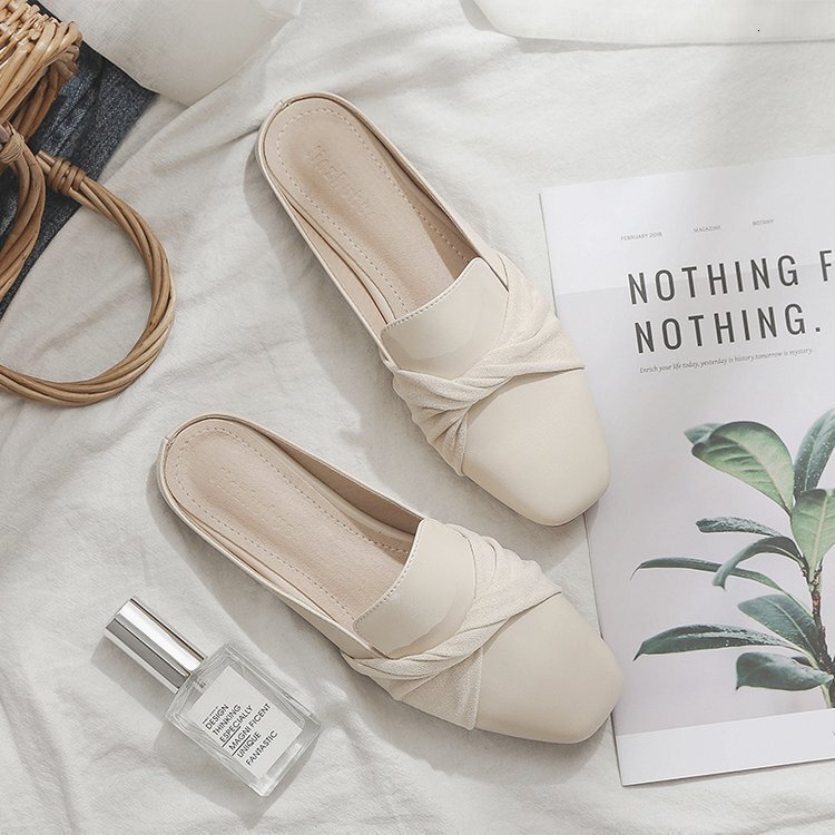For Ddmywed Baotou Women S Outwear Spring New Heelless Half Support Single Shoes Lefu Muller Slippers Chinese Brand F Ddmysaturn