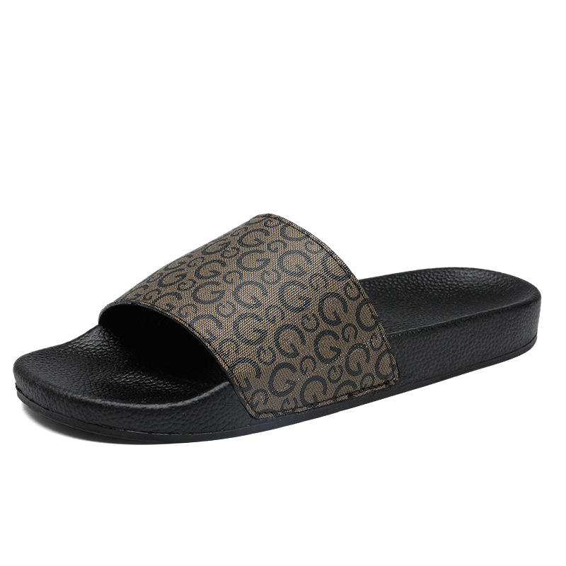 Fashion Slippers Casual Style Men Non Slip Flat Sole Indoor Slippers Outdoor Summer Beach Slides Shoes