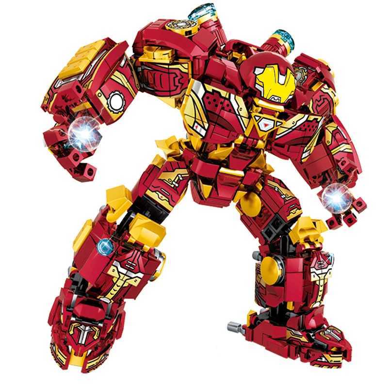 Super Hero Mechanical Building Blocks Boy Toy Super Armored Robot Model Military Warrior Action Character Childrens Gift W250102