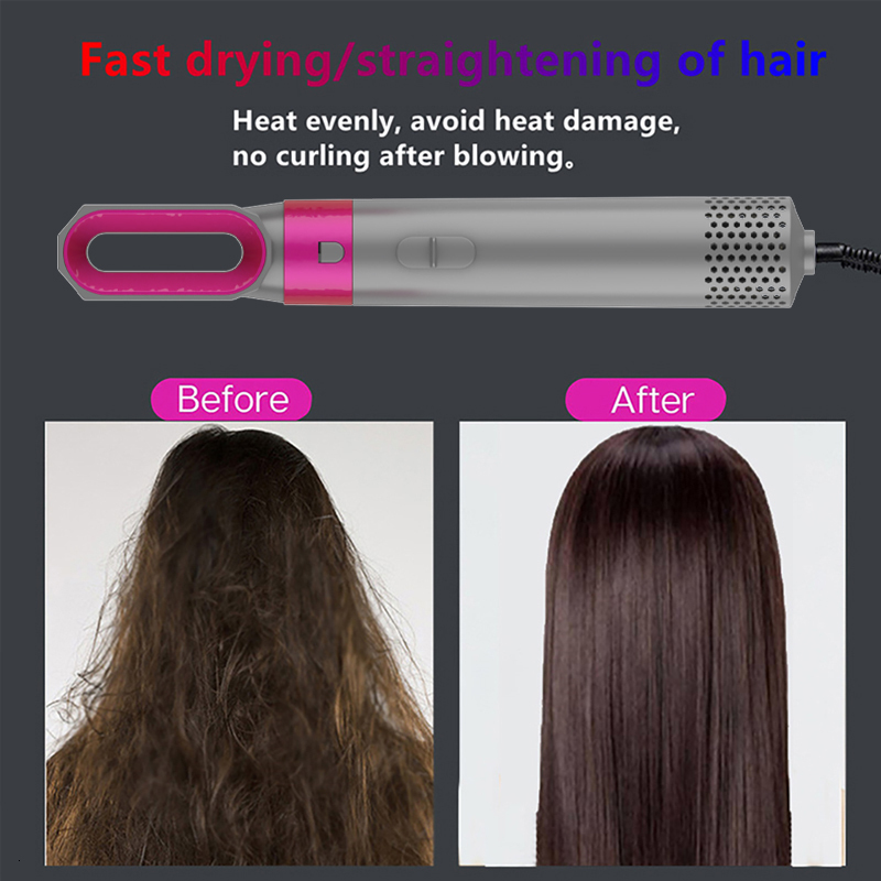 5 In 1 Hair Dryer Curler Set Upgraded Negative Ions Hair Dryer Hot Comb Brush Curg Iron Air Wraps