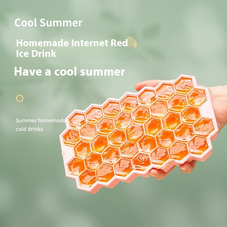 Silicone with lid silicone honeycomb ice lattice ice mold honeycomb ice mold silicone ice lattice ice cream ice cube box
