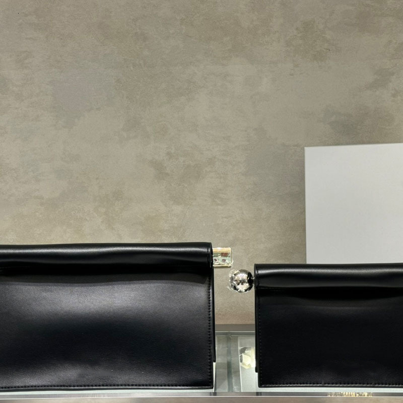 Sheepskin Rolled Edge Folding Women 2025 High Quality Chain Shoulder Crossbody Genuine Leather Evening Clutch Bag