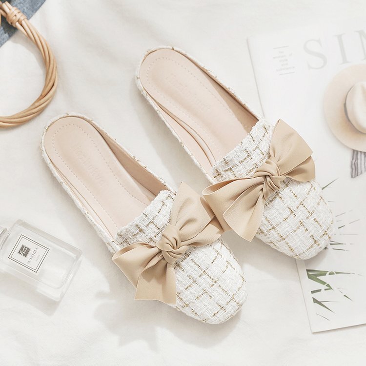 For Ddmywed Baotou Women S Outwear Spring New Heelless Half Support Single Shoes Lefu Muller Slippers Chinese Brand F Ddmysaturn