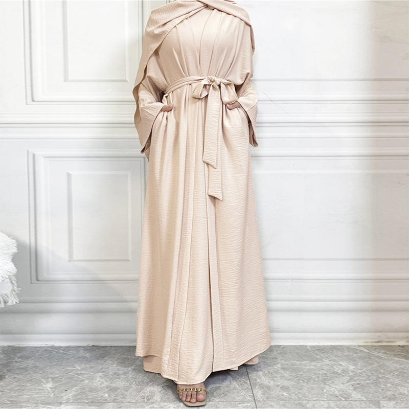 Y956974 solid color large size robe dress coat women's clothing