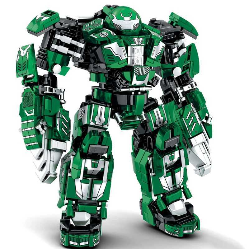 Super Hero Mechanical Building Blocks Boy Toy Super Armored Robot Model Military Warrior Action Character Childrens Gift W250102