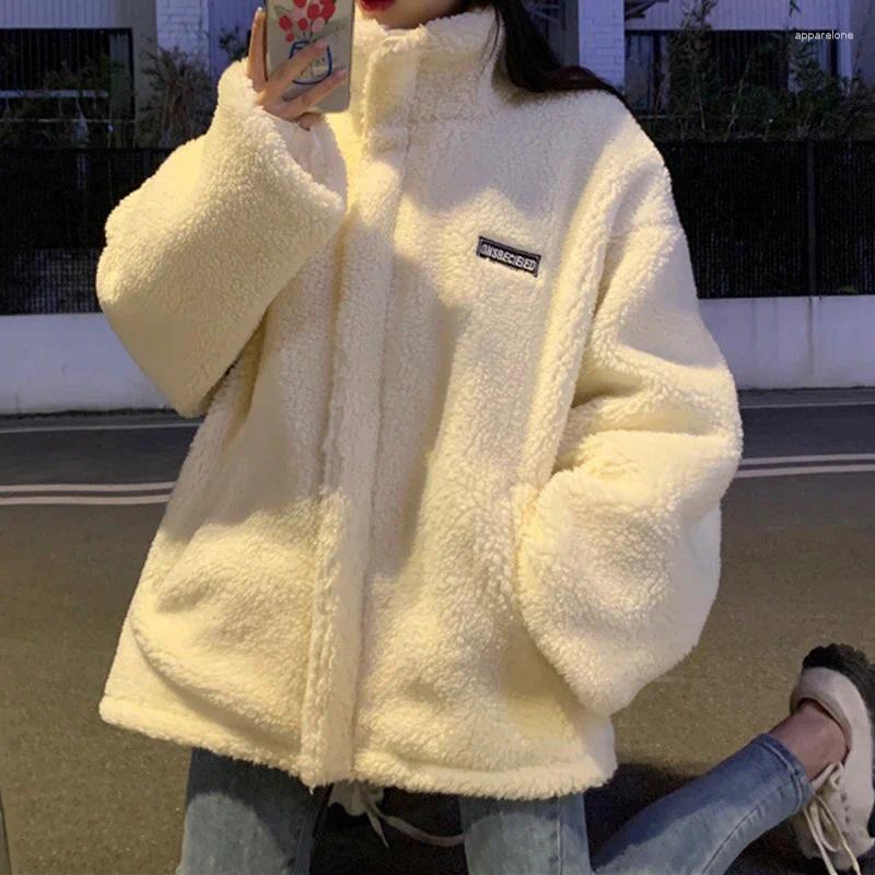 Women's Jackets Winter Thicken Warm Loose Lamb Wool Sweatershirt Oversized Women Korean Teddy Fleece Female Fashion Causal Coats 2025