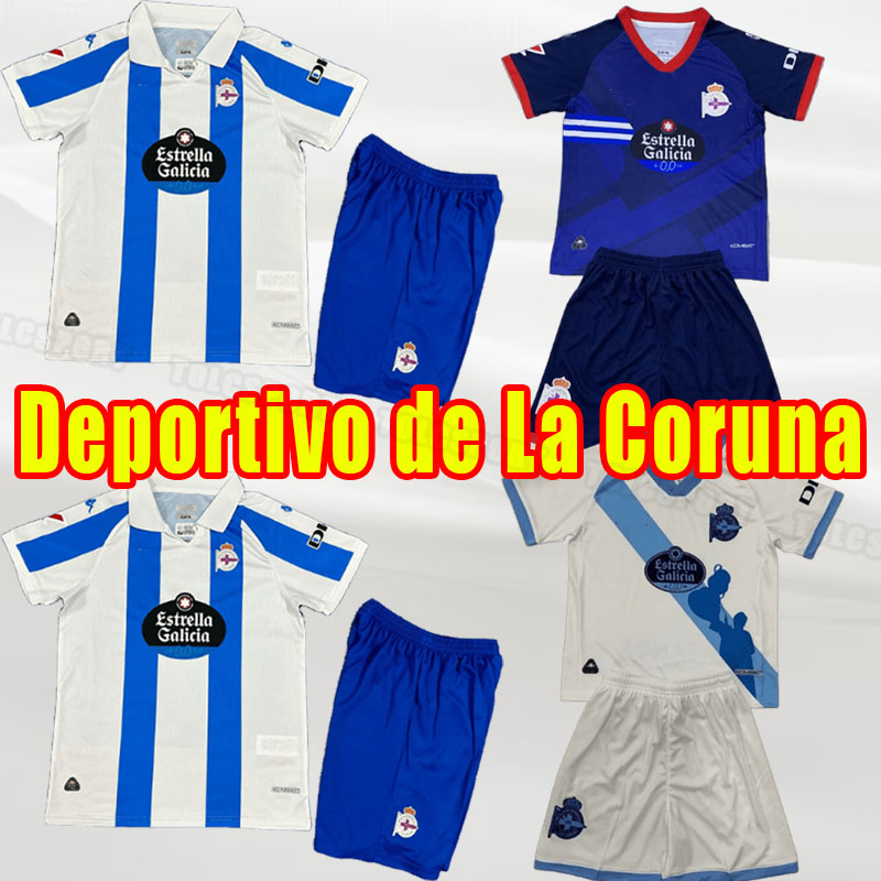 Kids child 24 25 Deportivo de La CoruNa Soccer Jerseys Coruna Home MOLLEJO DEPORTIVISTA 2024 2025 M.KONE SABIN AKETXE SANTOS ESPIRITO ALEX baby size 16-28 third