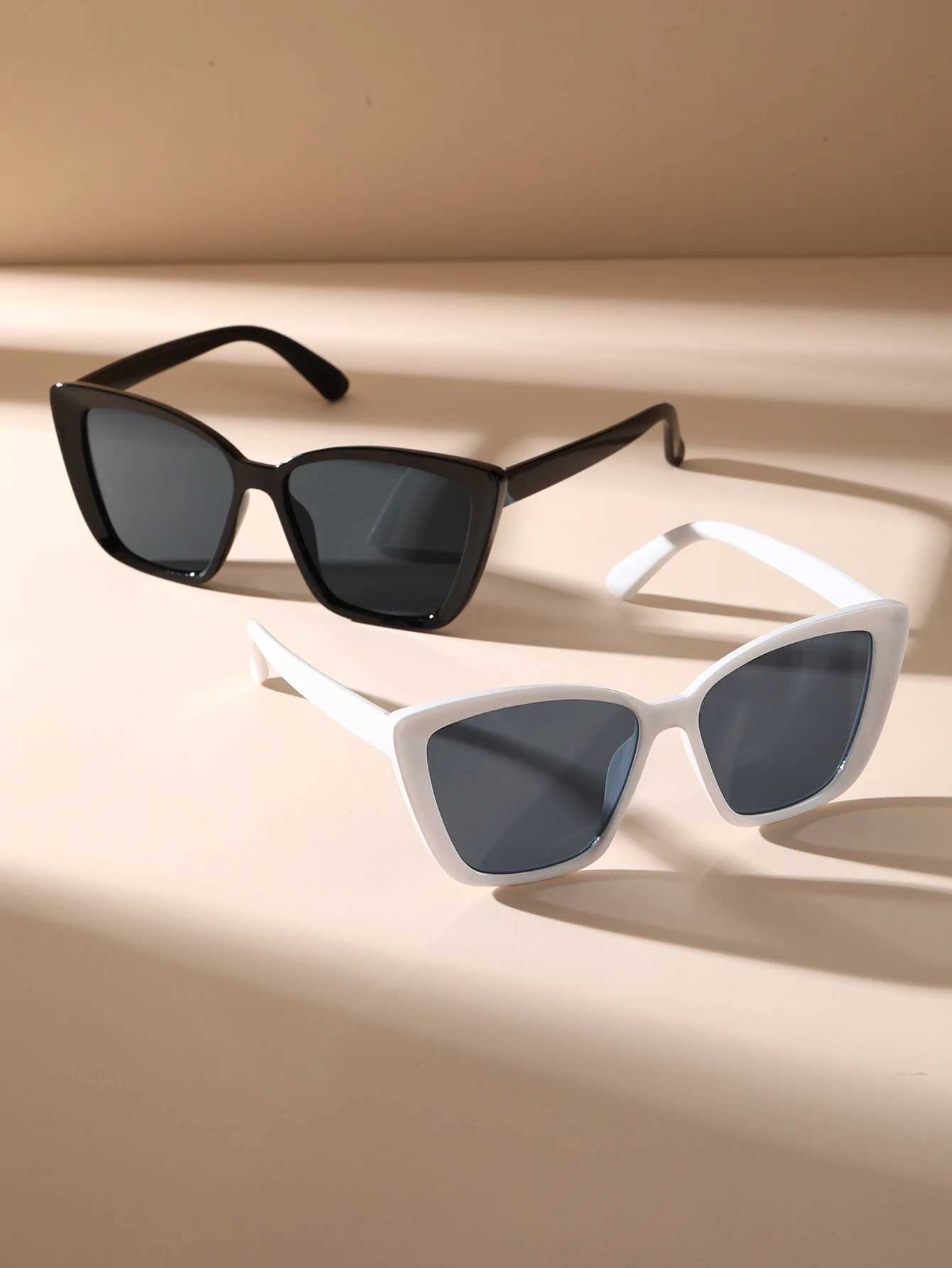 2 PCS Fashionable Oval Plastic Frame Versatile Street Photo Sunglasses For Travel VacationXJ250102