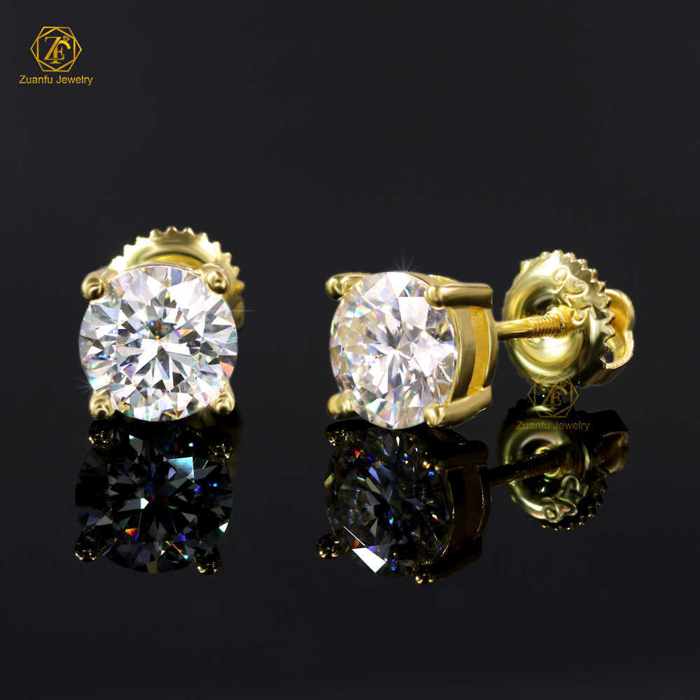 Hot selling Fine Jewelry Earrings 5mm 6.5mm 8mm 925 Silver D VVS Moissanite Earrings For Men Women