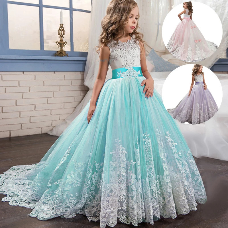 Teen Girls Long Dress Bridesmaid Kids Dresses For Girls Children Princess Party Wedding Gown Formal Occasion Dresses 10 14 Years 250102