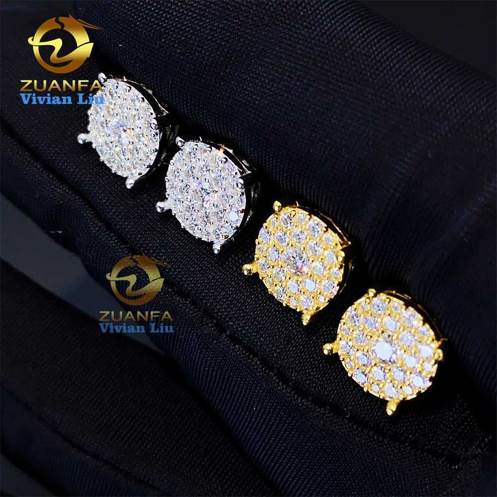 Pass diamond tester vvs moissanite 18k gold plated 925 sterling silver shiny jewelry high quality earrings for women