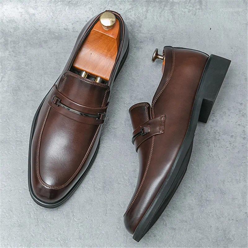 Dress Shoes Designer British Gentleman Brown Black Business Casual For Men Formal Wedding Homecoming Footwear Zapatos Hombre