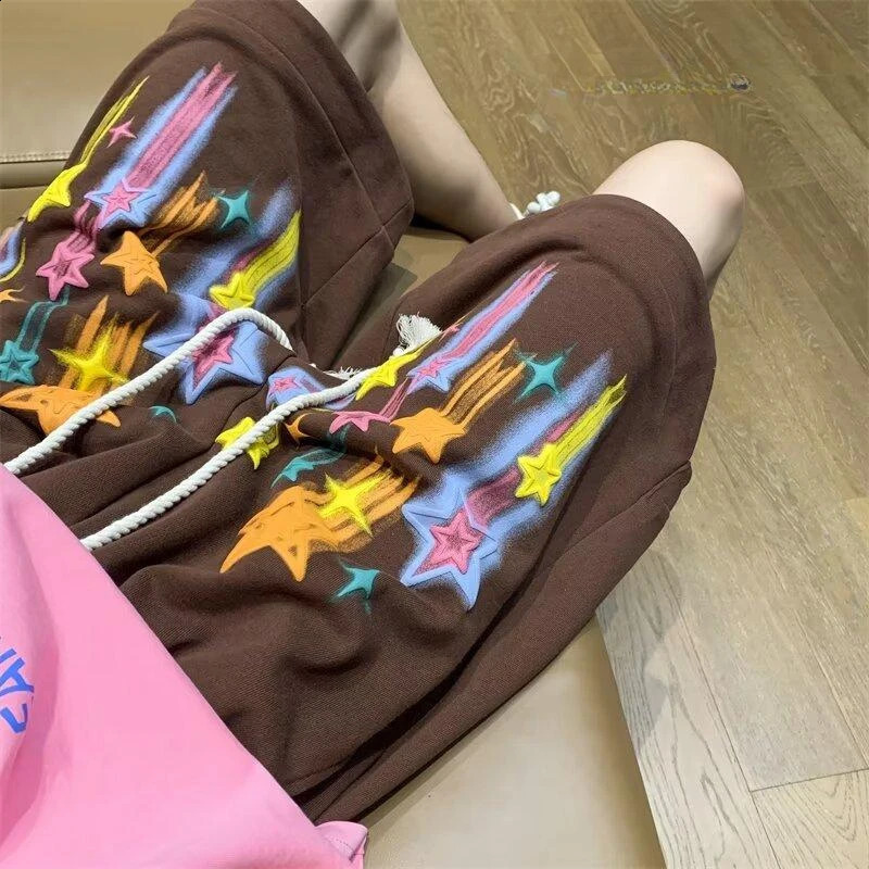 Mens summer running shorts casual jogging sports shorts printed with colorful brushed loose dry gym shorts pattern 241231