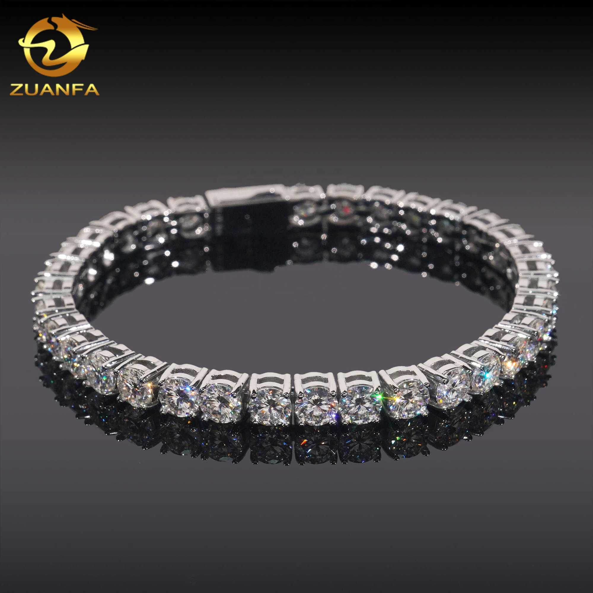 RTS 316L Never Tarnish Chain Stainless Steel VVS Moissanite Lab Dia 4mm 5mm Tennis Bracelet