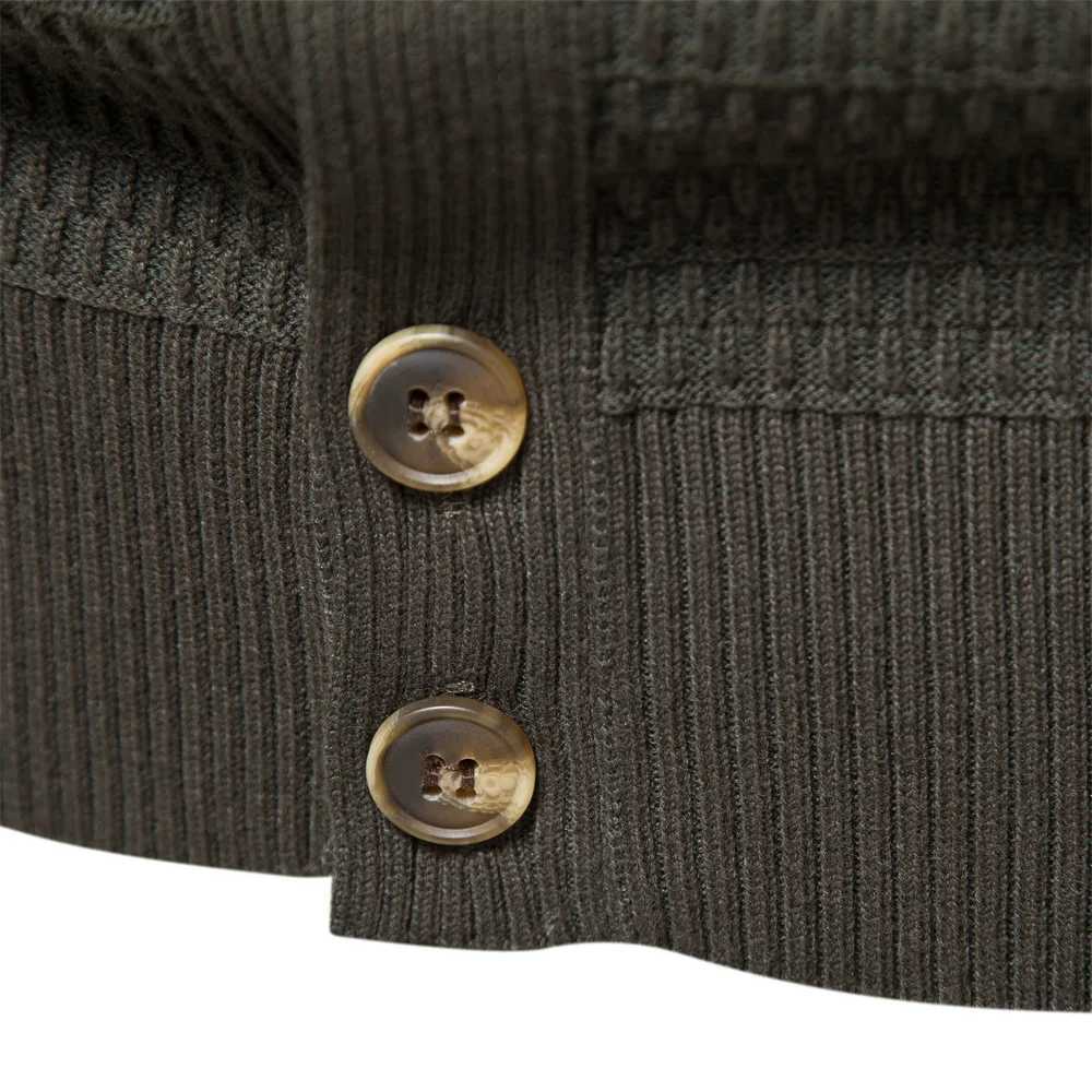 New Arrival Mens sweater cardigan wool sweater Spring and Autumn highquality mens clothing large solid color mens standing collar long sleeved knitted