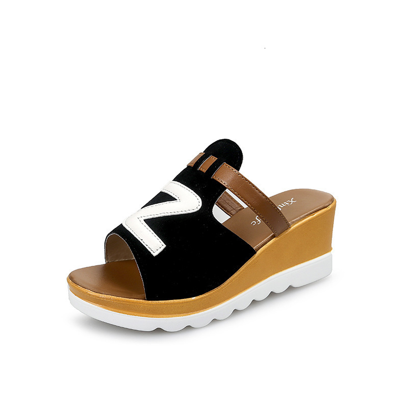 Ddmywed New Summer One Legged Sandals, Shoes, Sponge Cake Outskirts, Slope Heels, Fashion Cool Slippers, Women's Thick Bottom Chinese Brand Shoes