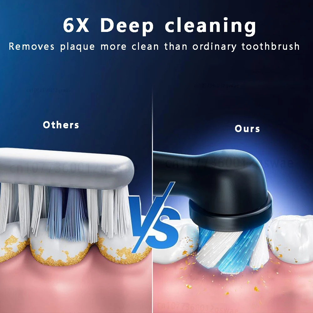 Electric Toothbrush Rotary Cleaning Teeth Brush Waterproof Electronic Tooth Brush With Timer Rechargeable Toothbrush with 8 Head 250102