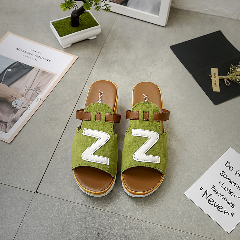 Ddmywed New Summer One Legged Sandals, Shoes, Sponge Cake Outskirts, Slope Heels, Fashion Cool Slippers, Women's Thick Bottom Chinese Brand Shoes