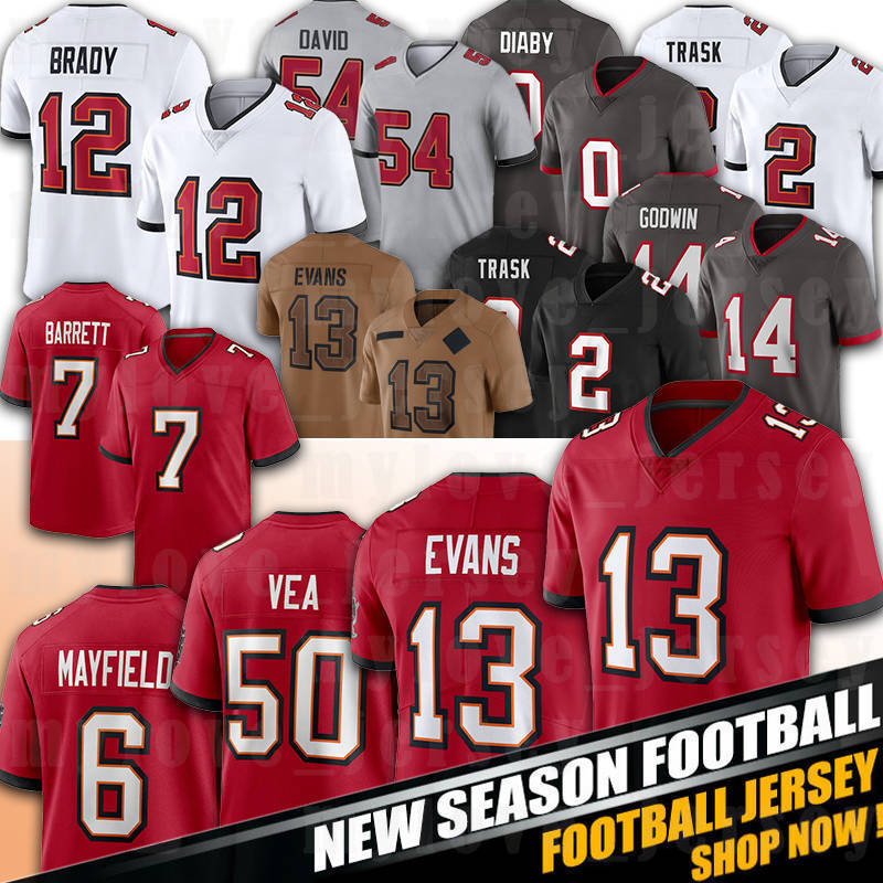 6 Baker Mayfield Jersey Football 13 Mike Evans 12 Tom Brady 31 Antoine Winfield Jr 7 Bucky Irving Rachaad White Lavonte David Kyle Trask Chris Godwin Vita Vea Cade Otton