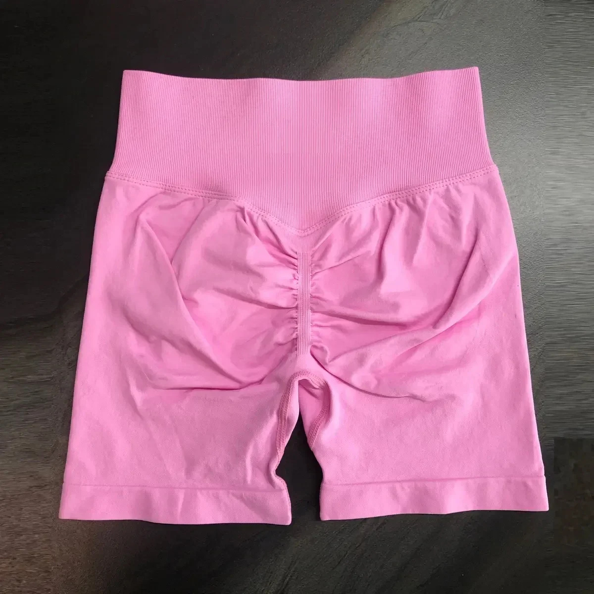 Dynamic 4.5' Seamless Scrunch Bum Yoga Ribbed Waist Band Gym Short High Stretch Workout Biker Shorts