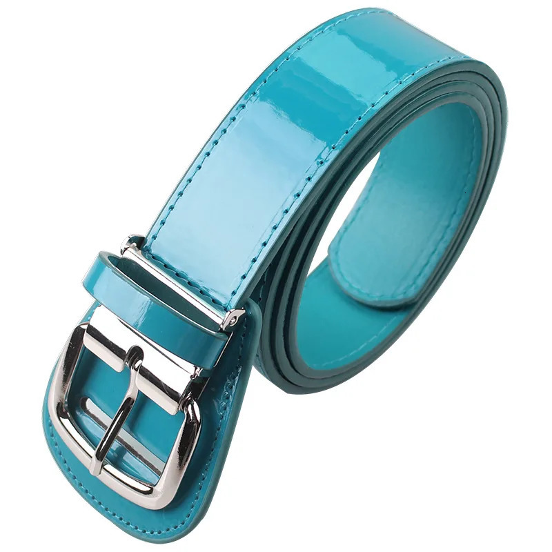 Colorful Glossy Sports Belt Men and Women Universal Outdoor Leisure Matte PU Baseball Belt Fashion Versatile Jeans Accessories 250102