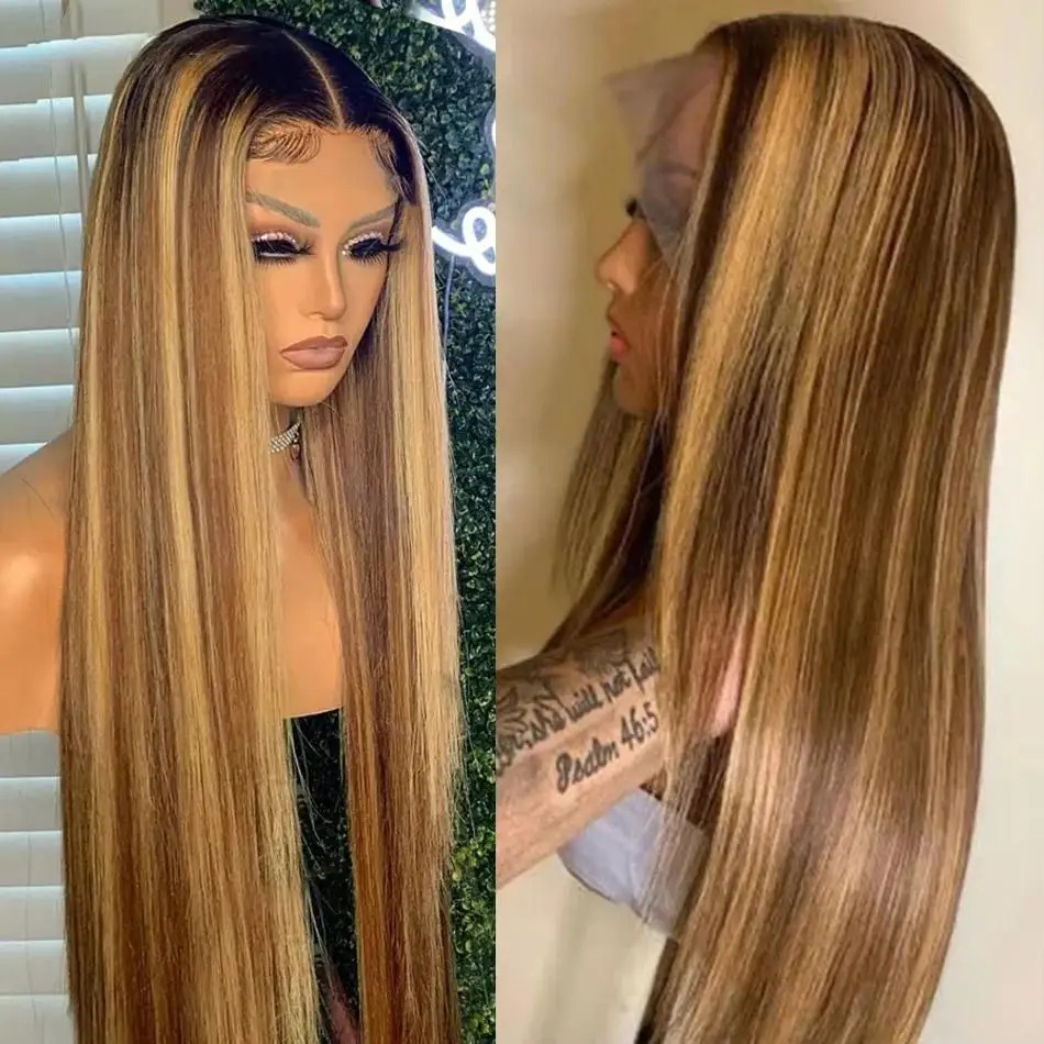 Straight Simualtion human hair lace front wigs Hd Lace Wig Human Hair Wigs For Black Women Pre Plucked Brazilian 32 30 Inch 13x4 Lace Frontal Wig