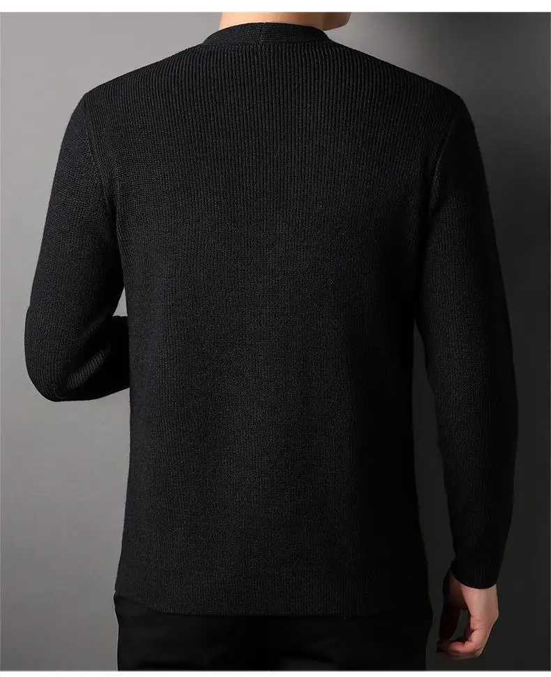 Spring/Autumn New Knitted Open Knitted Woolen Sweater Mens Korean Edition Trend Outward Sweater for Young Middle aged and Elderly Simple Casual Jacket