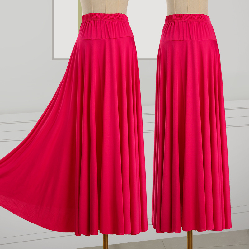 L951 new square dance skirt dance skirt dancing skirt milk silk skirt long skirt ballroom dance skirt big swing skirt
