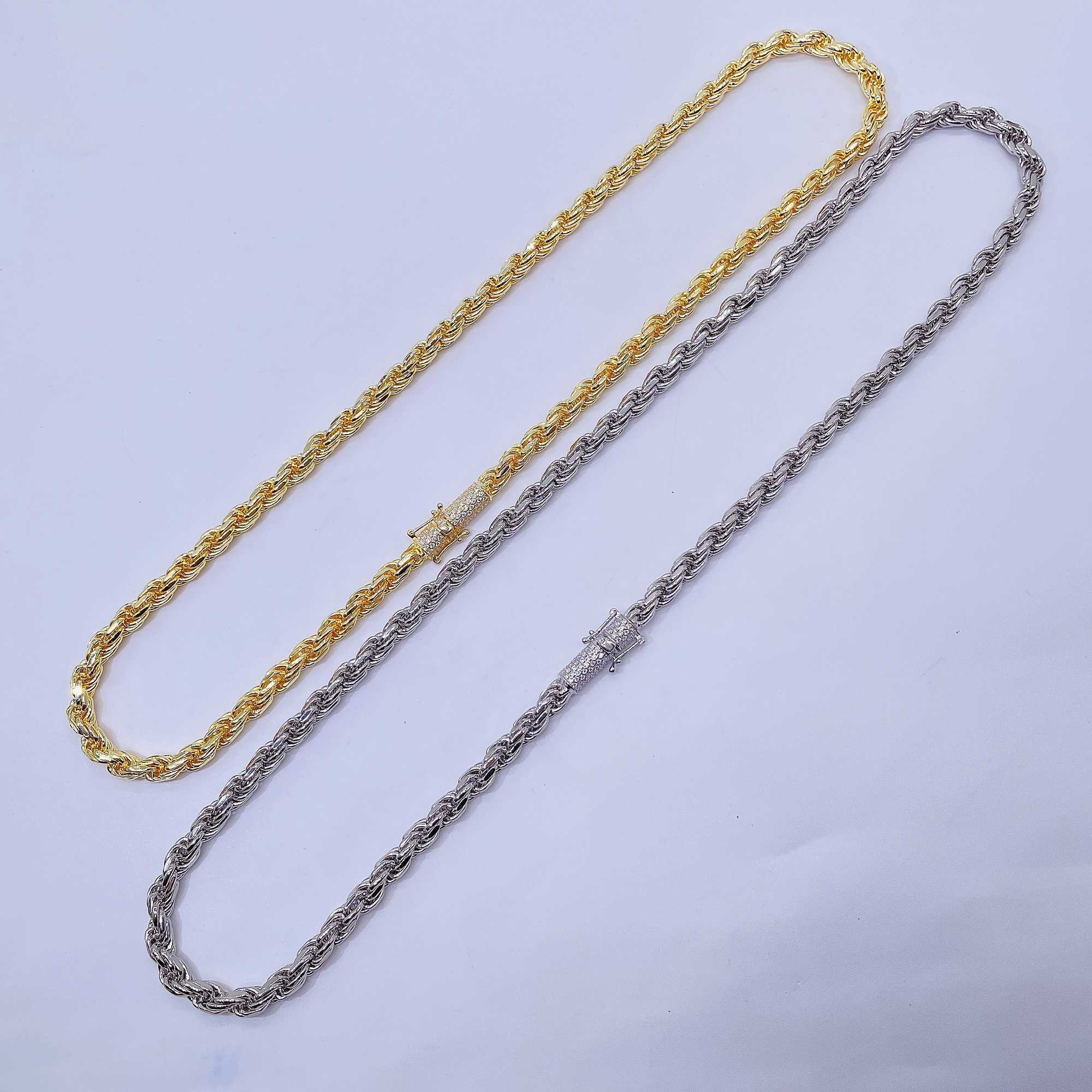 ready to ship chain 6mm width 925 sterling rope necklace moissanite diamond rope chain necklace