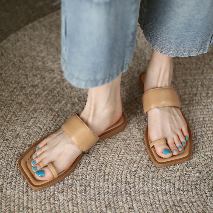 And Ddmywed Small Niche One Character With Women S Outerwear New Flat Bottomed Clip Toe Beach Shoes For Summer Low Heeled Casual Sandals Chinese Brand