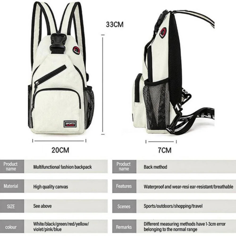 KISMIS Messenger Shoulder Multi-Functional Men's And Women's Chest Bag Travel Backpack With Headphone Hole
