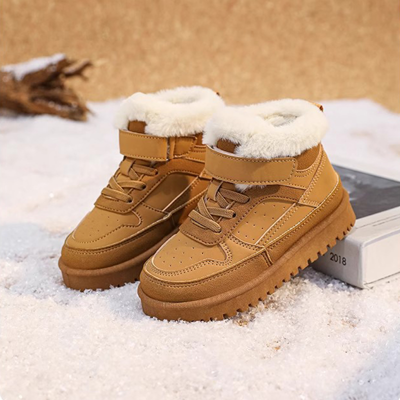 Children Warm Boots Boys Girls Winter Snow Boots with Fur Kidsnest Kids Snow Boots Children Soft Bottom Shoes Sizes US11C-US6Y