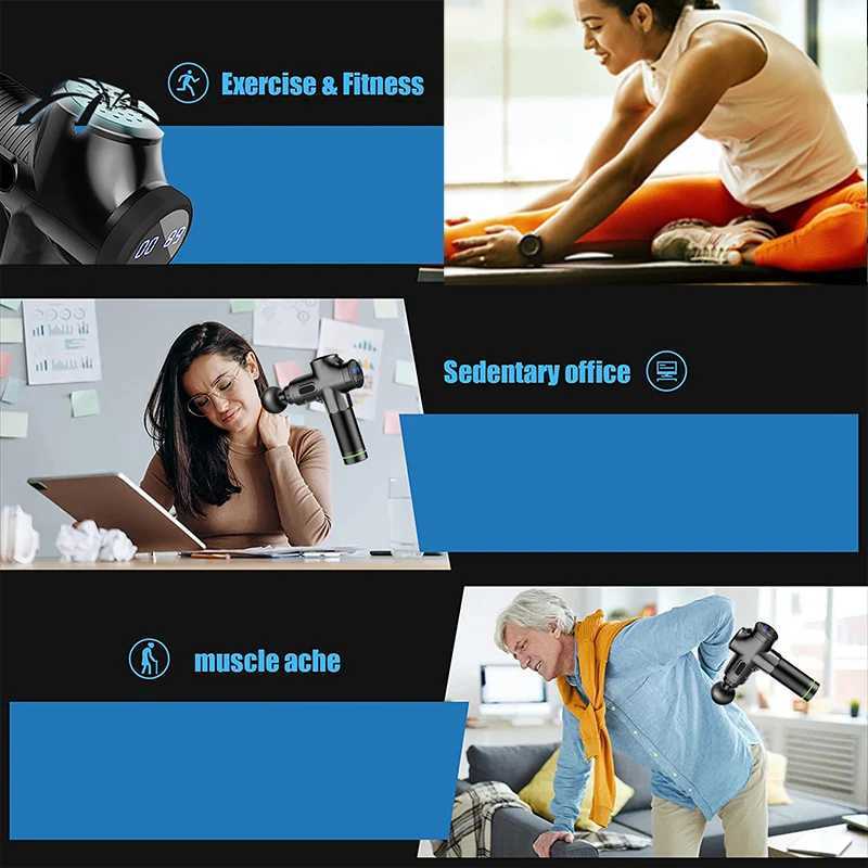 Facial massage gun electric Percussion pistol massager used for relaxing and exercising deep tissues and muscles in the neck and back of the bodyW2501