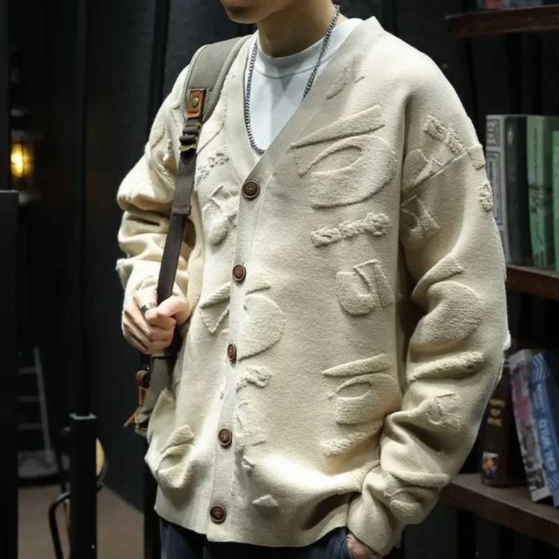 New Arrival Knitted open collar mens casual long sleeved Korean popular clothing mens sweaters autumn and winter high-quality loose fitting jackets Z2