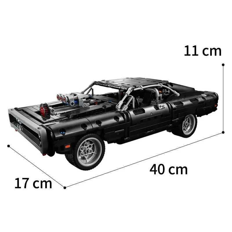 Technology Car Dodge Charger Racing Block Model Movie Fast and Angry Famous Car 42111 Brick Boy Toy Gift W250102