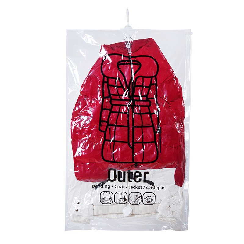 Hanging Vacuum Transparent Space Bags Reusable Garment Protector Storage Bag Clothes Compression Organizer Free shipping