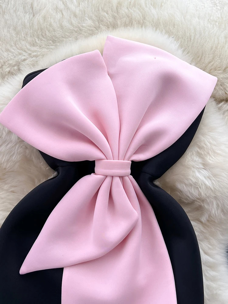 XFPV Womens Sleeveless Three way Bow A-line Ultra Thin Dress Vestidos Y2k Sweet Korean Fashion Trend Spring and Autumn 2025 SM8116 241231