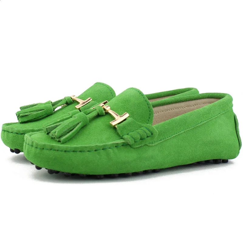 2024 100 Genuine leather Women flats Handmade Casual shoes Leather Moccasin Fashion Lady Driving Shoes 241225
