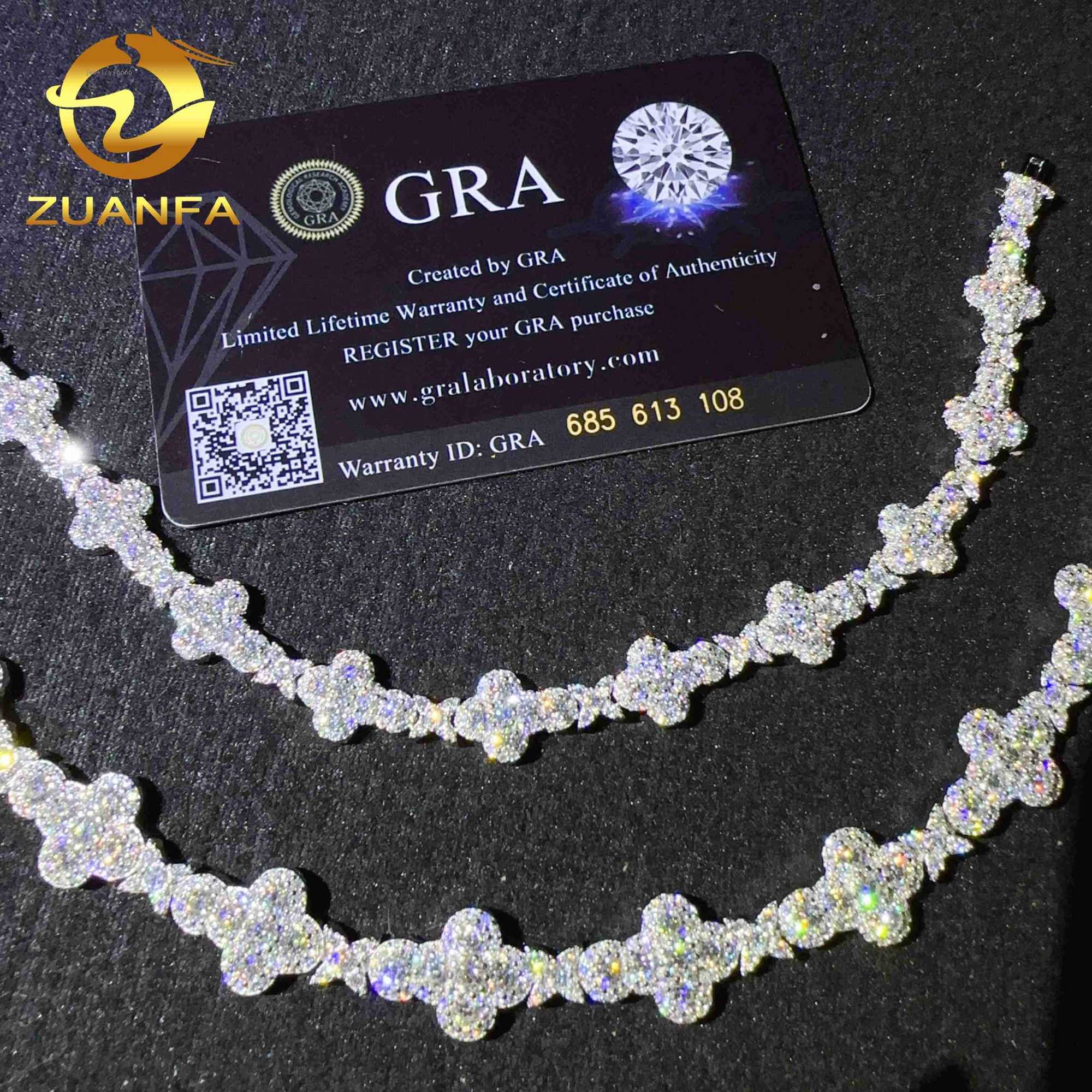 RTS 10mm 13mm width cross bracelet silver 925 vvs moissanite diamond hip hop iced out jewelry cross tennis chain bracelet