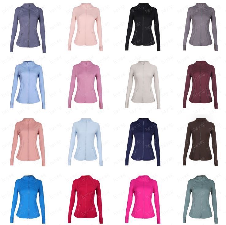 5A Quality Gold Zip Jacket Women Define Workout Sport Coat Fitness Jacket Sports Quick Dry Active wear Top Solid Zip Up Sweatshirt Sport wear Hot Sell