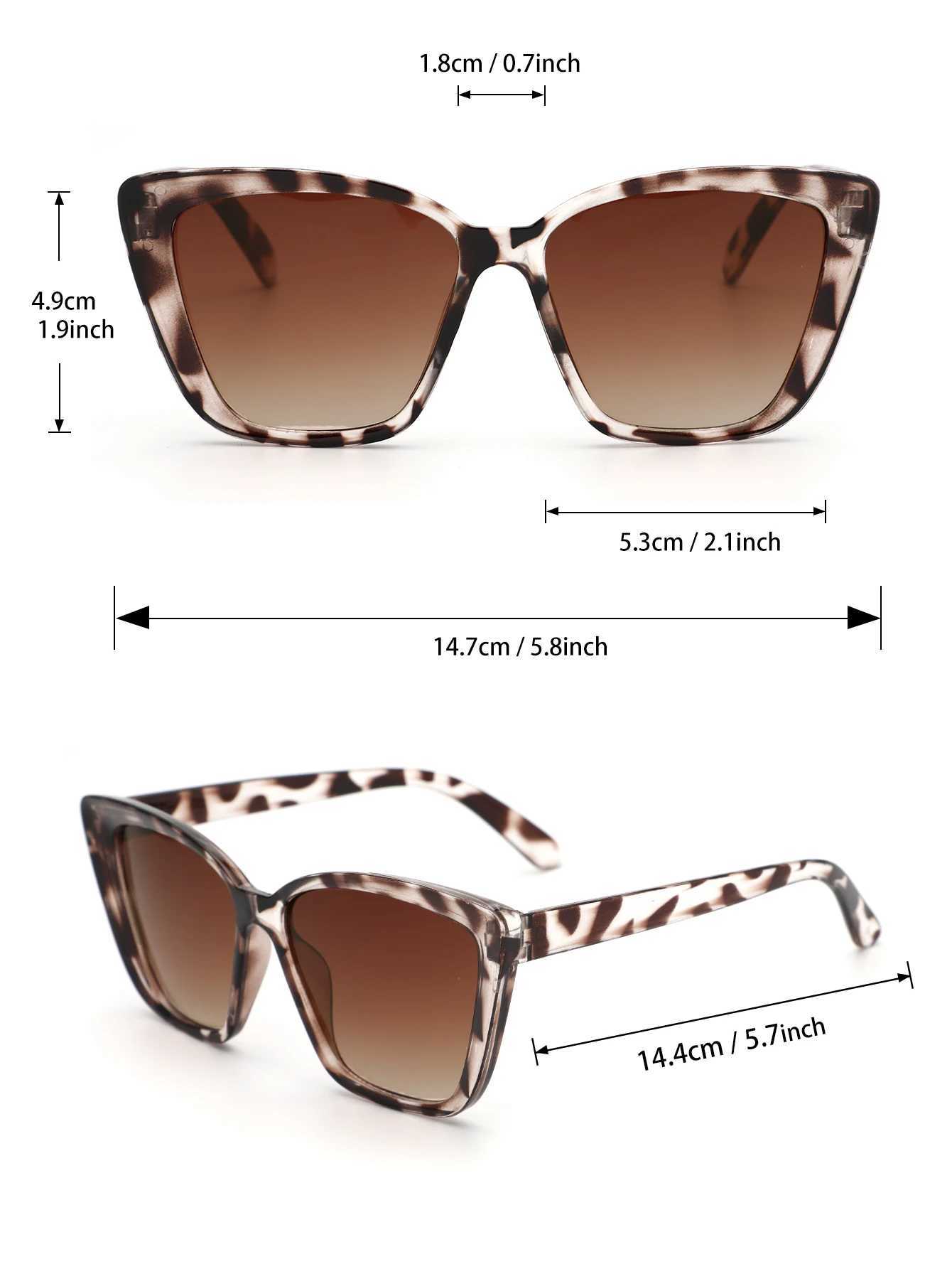 2 PCS Fashionable Oval Plastic Frame Versatile Street Photo Sunglasses For Travel VacationXJ250102