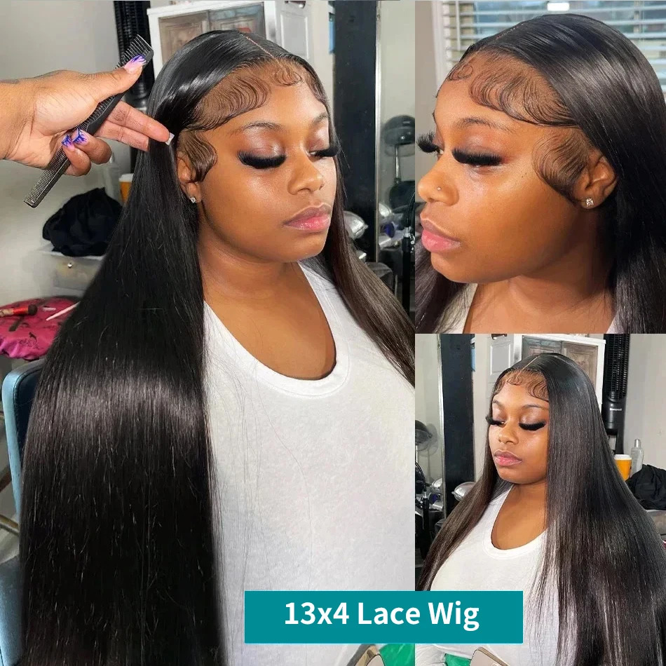 Glueless 13x4 Lace Front Hair Preplucked Simulation Human Hair Wigs Brazilian For Women 180 Density Transparent Heat Resistant Ombre Large Waves Headb