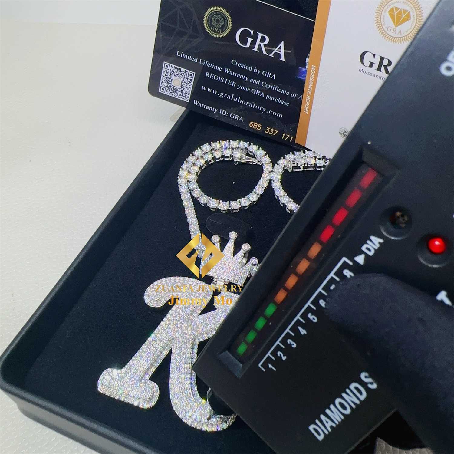 GRA Certificate Customized Pendant Luxury Jewelry 2in 925 Silver Iced Out VVS Moissanite Letter Initial K Name Pendant