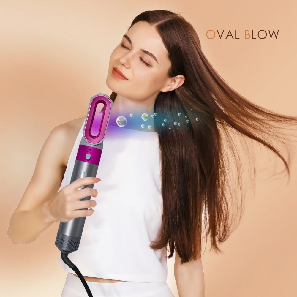 5 In 1 Hair Dryer Curler Set Upgraded Negative Ions Hair Dryer Hot Comb Brush Curg Iron Air Wraps