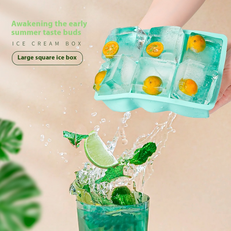 Square Silicone Ice Compartment Silicone Ice Mould Water Filled Porous Single Hole Silicone Ice Mould