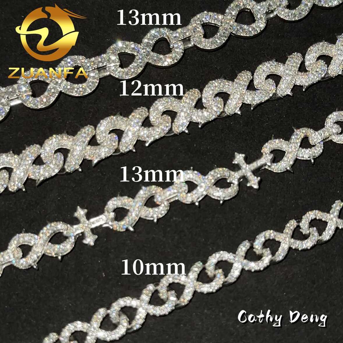 Fashion Hip Hop Jewelry 4 Styles Infinite Iced out Men Cuban Bracelet 925Silver Moissanite Bracelet Pass Diamond Test cuban link