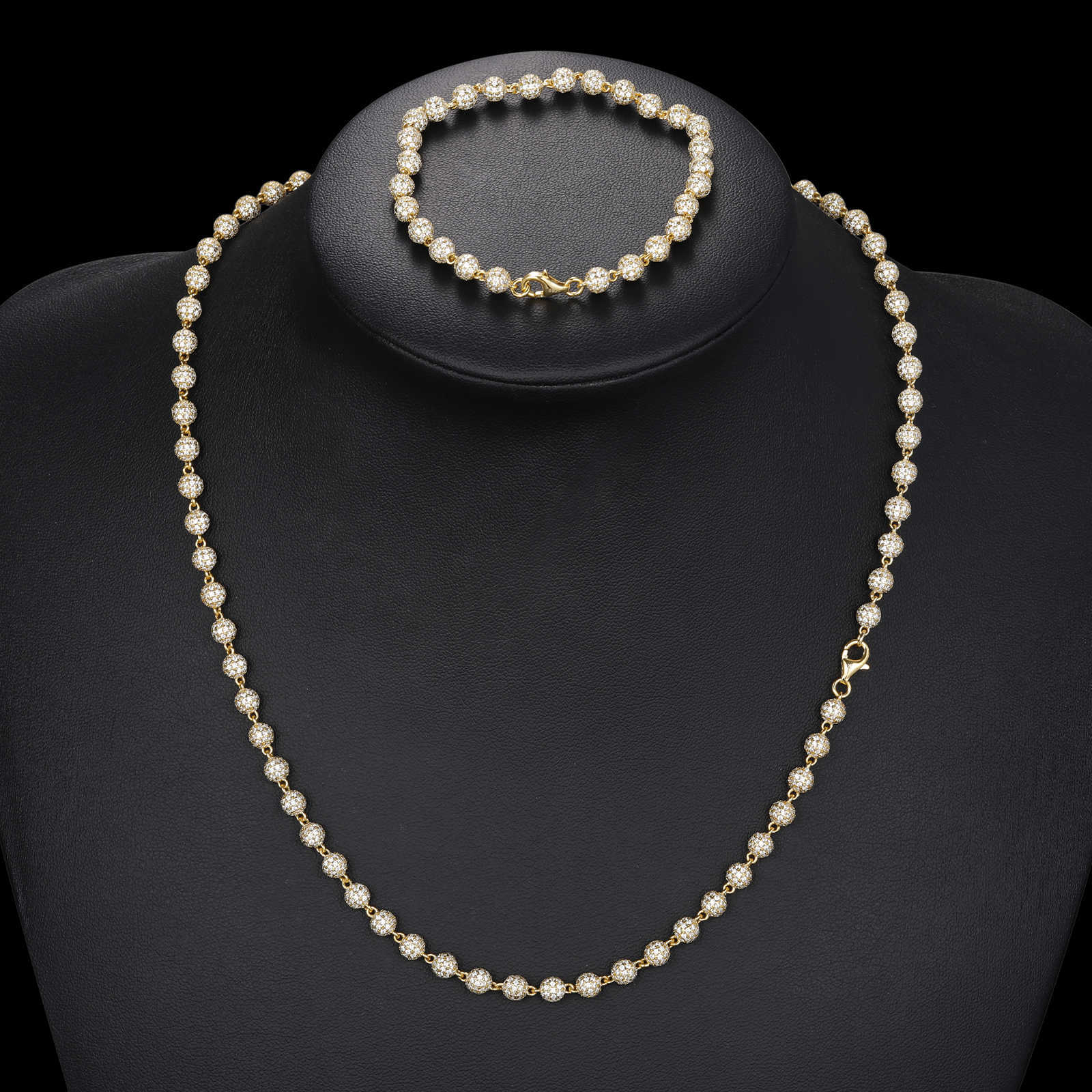New Hip Hop Jewelry Rappers 5mm 7mm 10mm 925 Sterling Silver VVS Moissanite Diamond Iced Out Bead Link Chain Necklace For Men